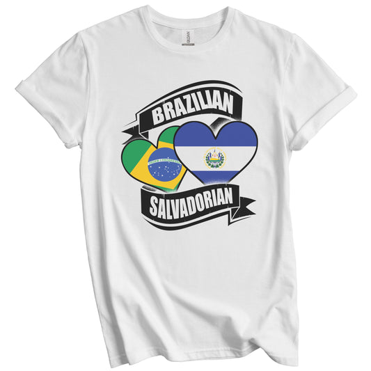 Brazilian Salvadorian Hearts Brazil El Salvador Flags T-Shirt