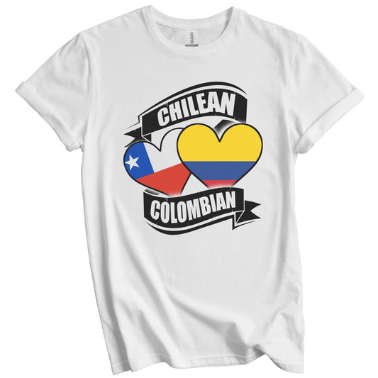 Chilean Colombian Hearts Chile Colombia Flags T-Shirt
