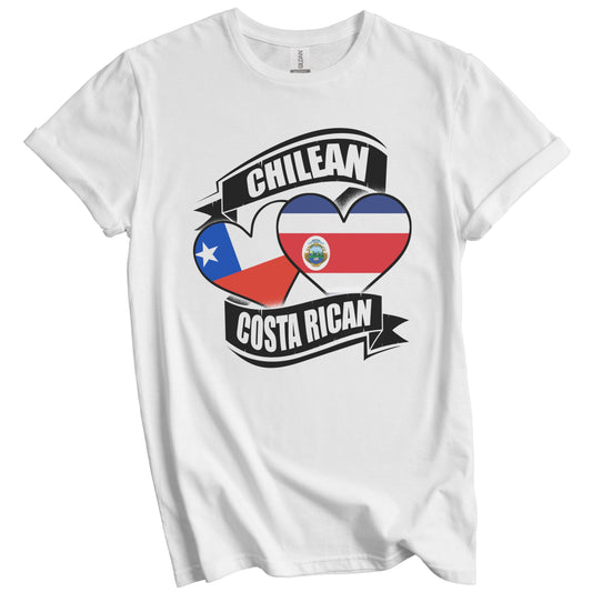 Chilean Costa Rican Hearts Chile Costa Rica Flags T-Shirt
