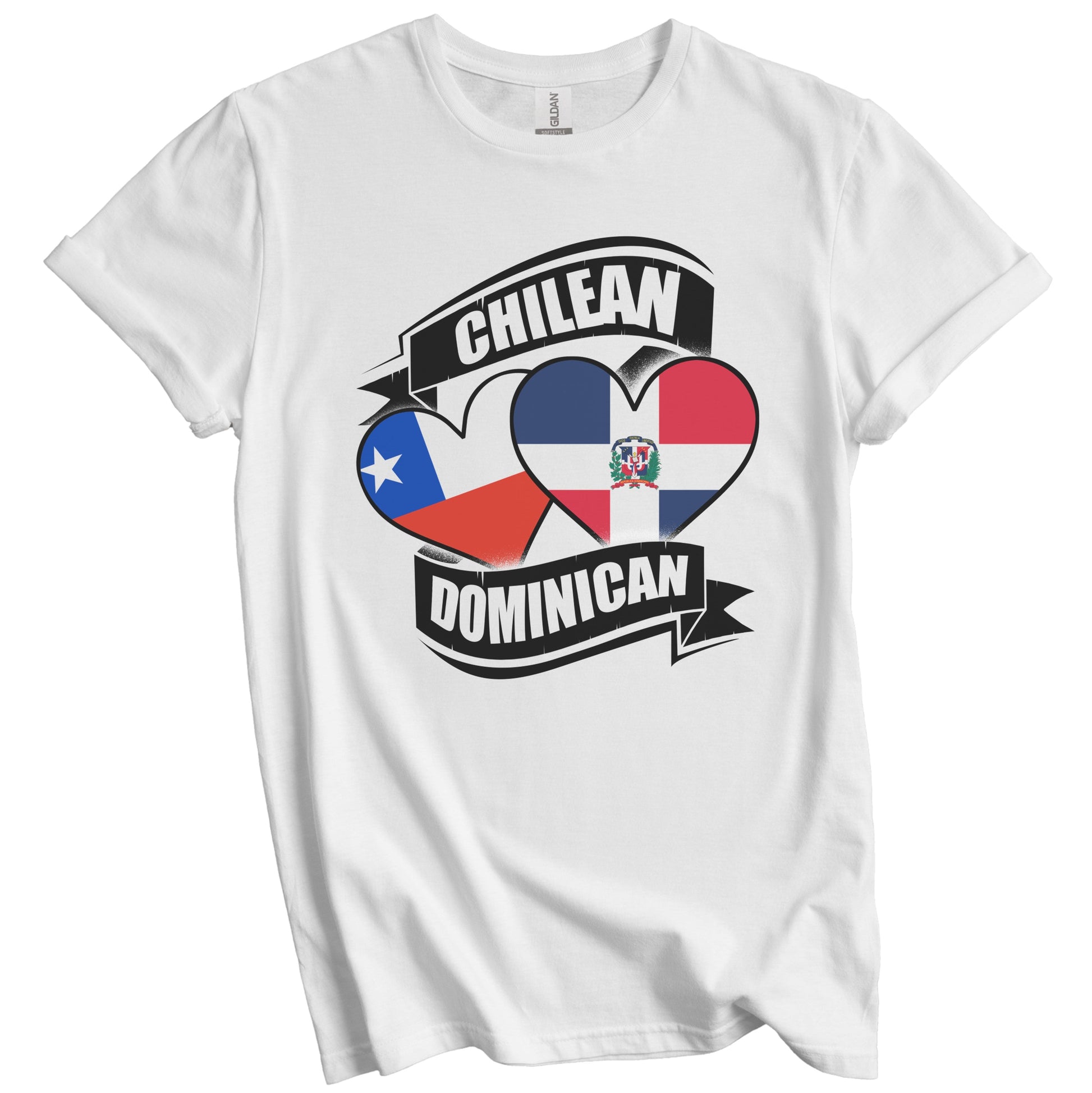 Chilean Dominican Hearts Chile Dominican Republic Flags T-Shirt