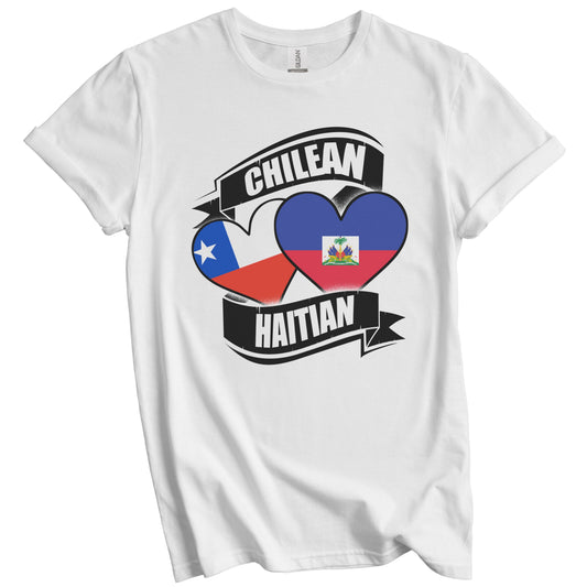 Chilean Haitian Hearts Chile Haiti Flags T-Shirt
