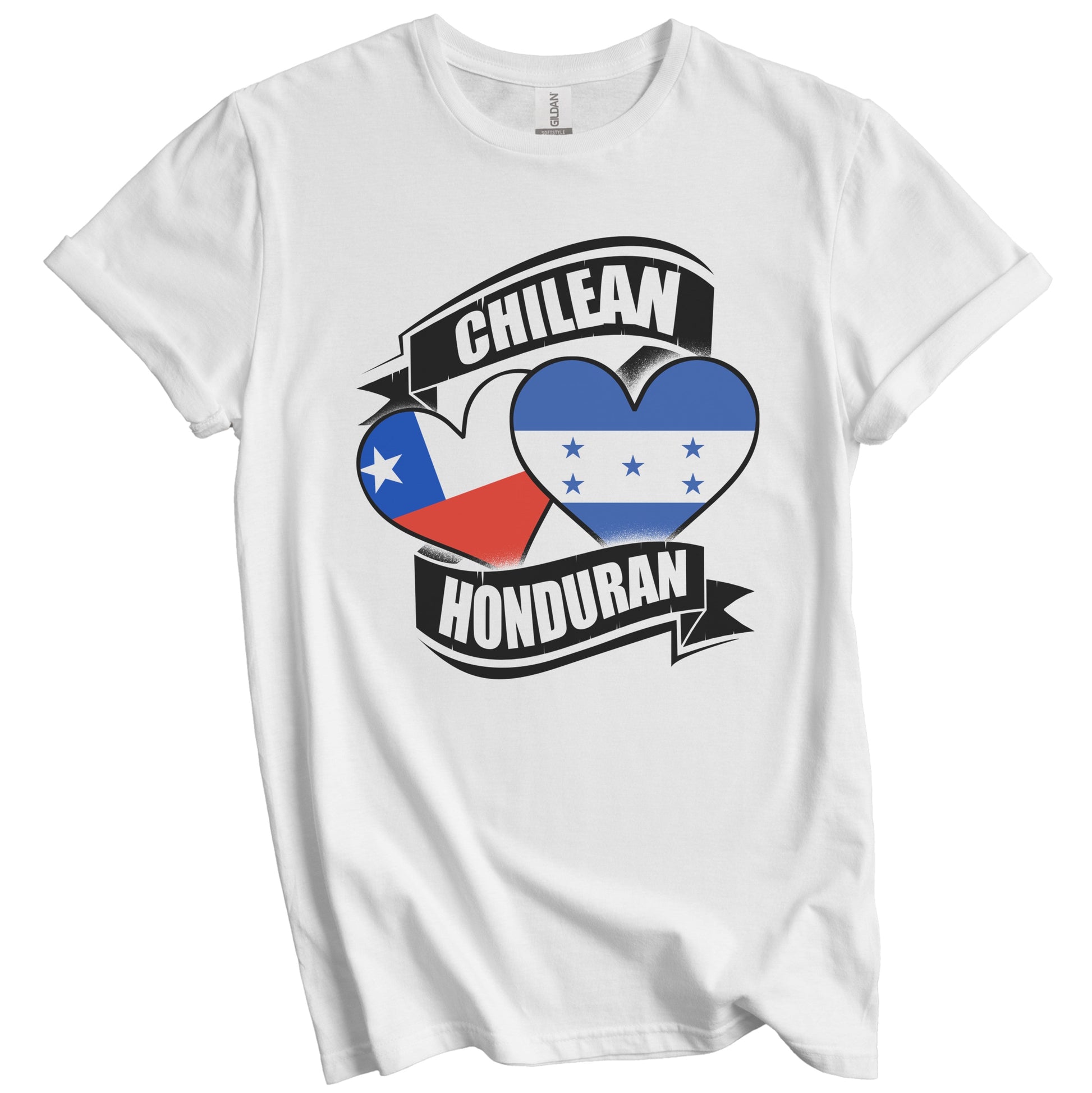Chilean Honduran Hearts Chile Honduras Flags T-Shirt