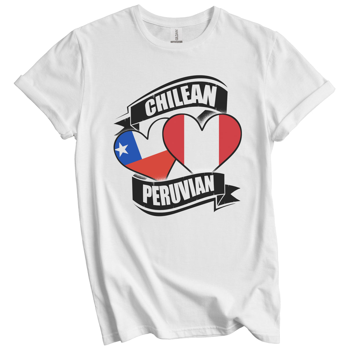 Chilean Peruvian Hearts Chile Peru Flags T-Shirt