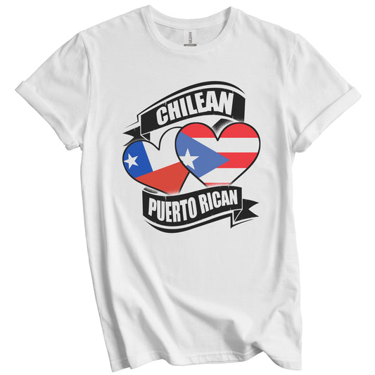 Chilean Puerto Rican Hearts Chile Puerto Rico Flags T-Shirt