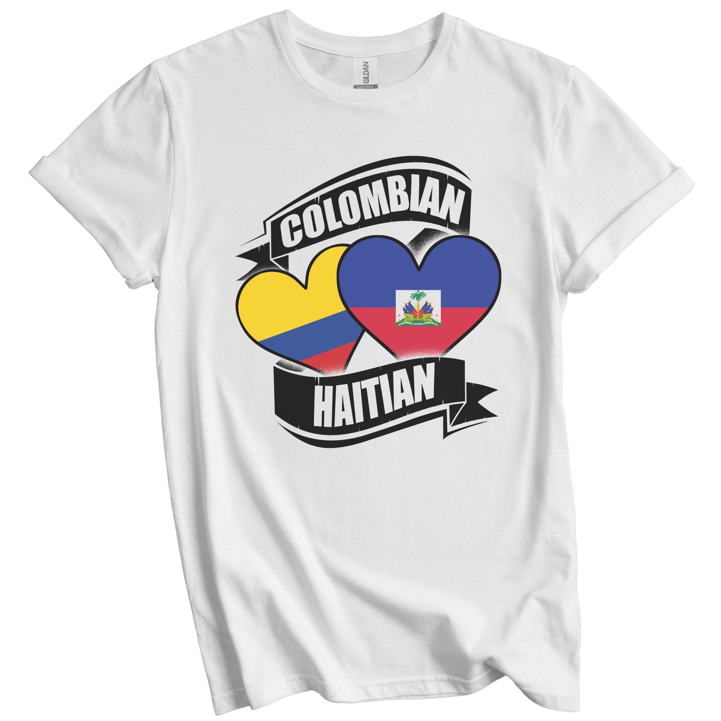 Colombian Haitian Hearts Colombia Haiti Flags T-Shirt