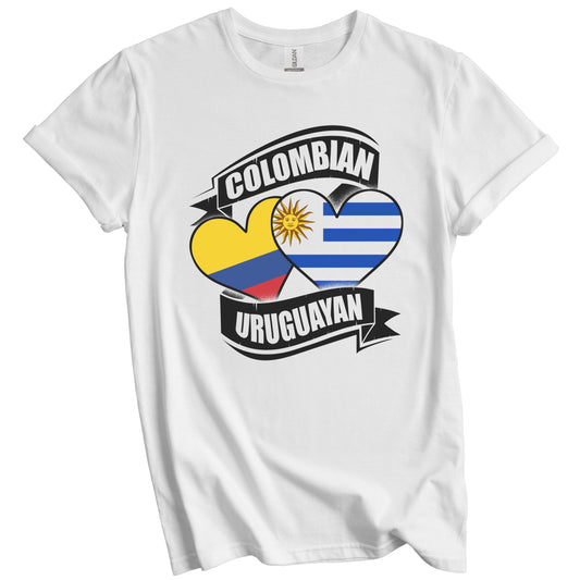 Colombian Uruguayan Hearts Colombia Uruguay Flags T-Shirt