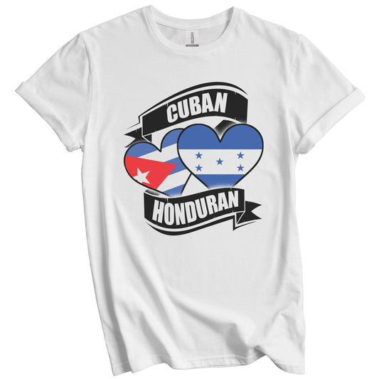 Cuban Honduran Hearts Cuba Honduras Flags T-Shirt