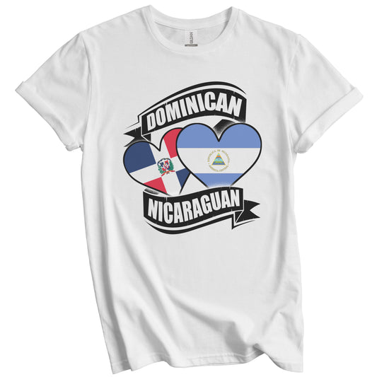 Dominican Nicaraguan Heart Dominican Republic Nicaragua Flag T-Shirt