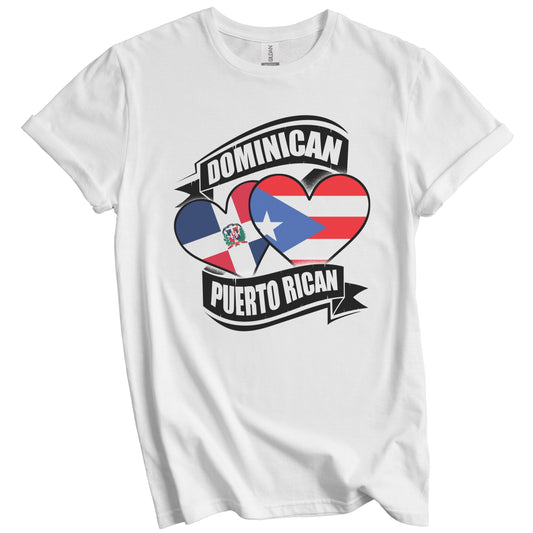 Dominican Puerto Rican Hearts Dominican Puerto Rico Flags T-Shirt