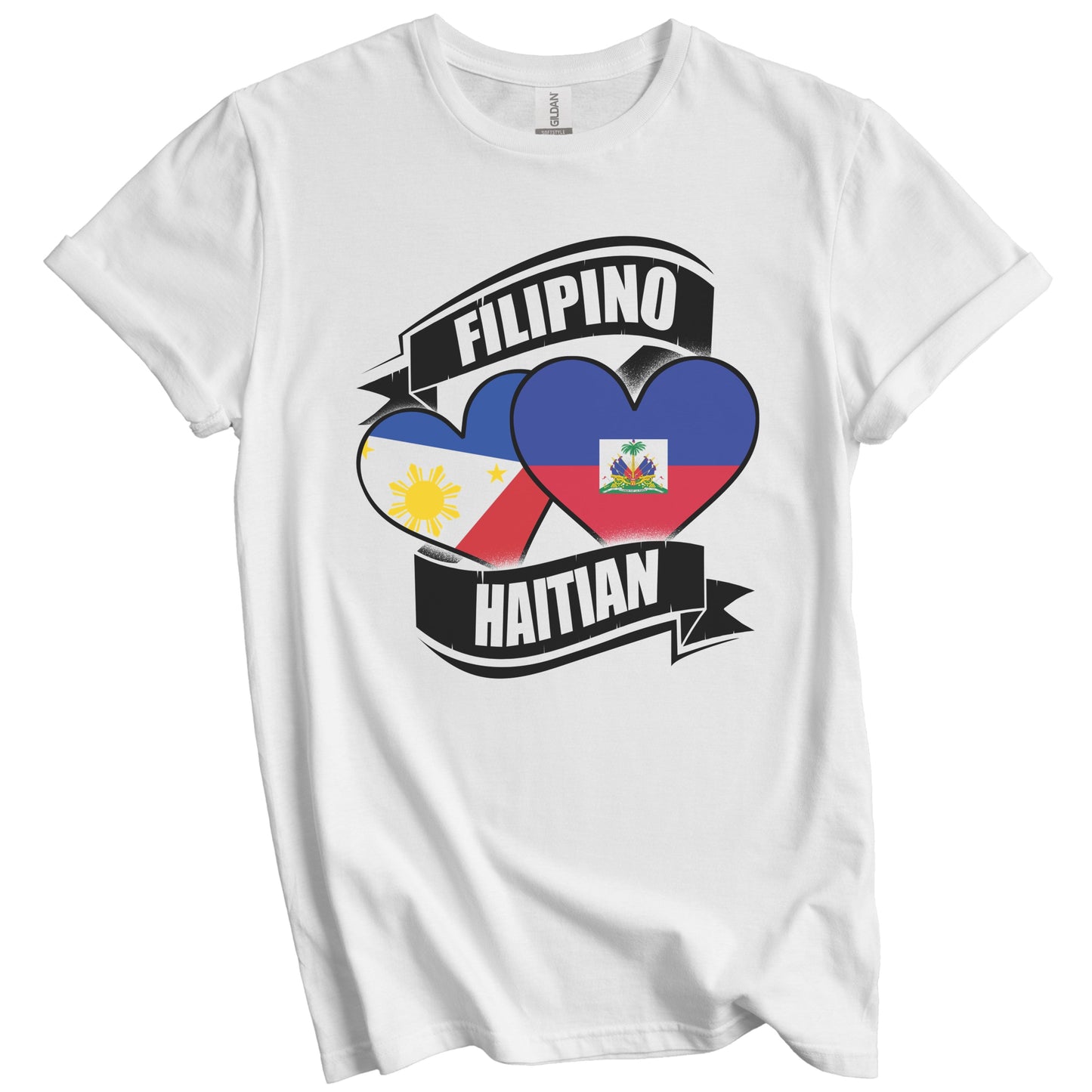 Filipino Haitian Hearts Philippines Haiti Flags T-Shirt