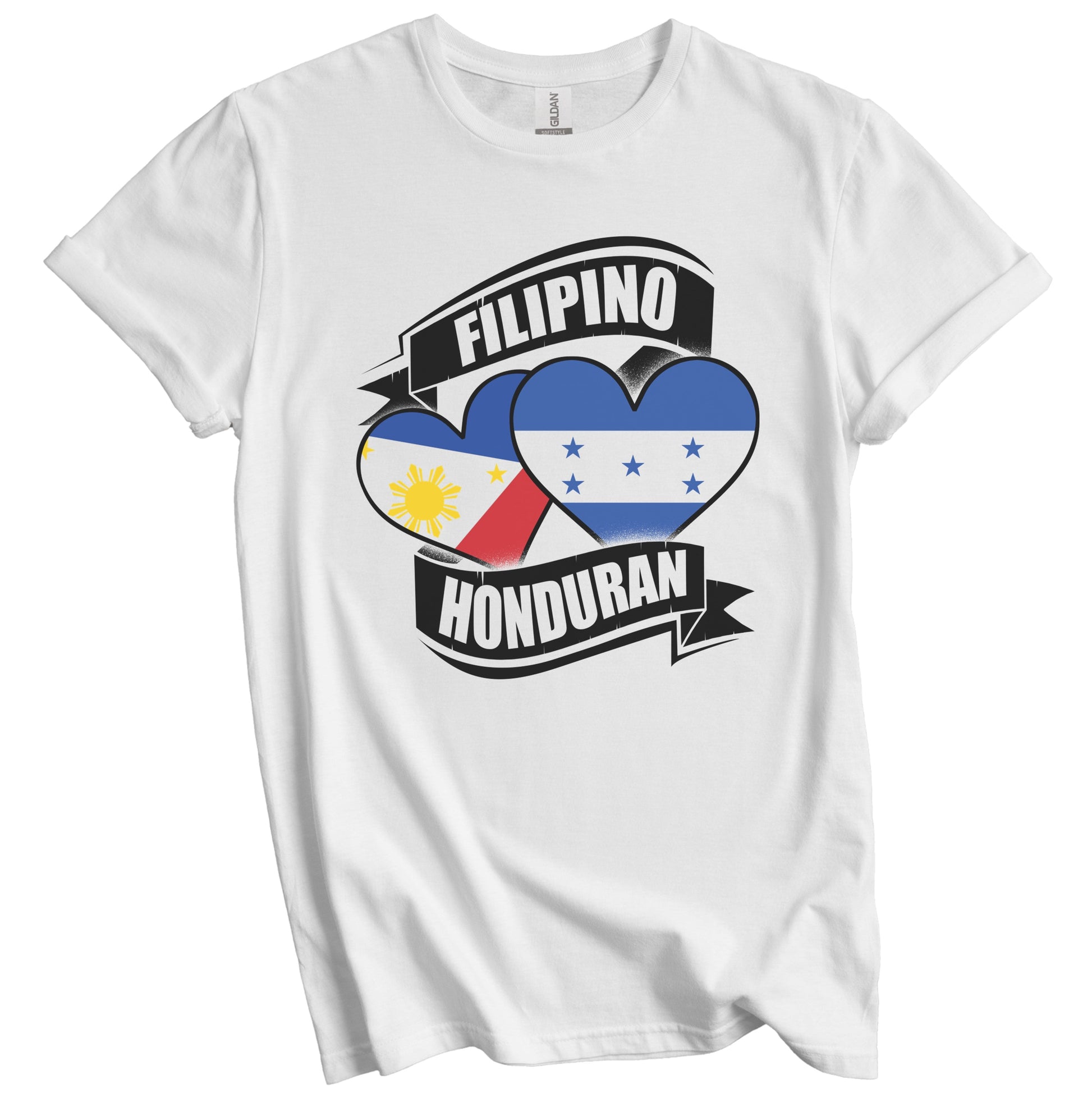 Filipino Honduran Hearts Philippines Honduras Flags T-Shirt