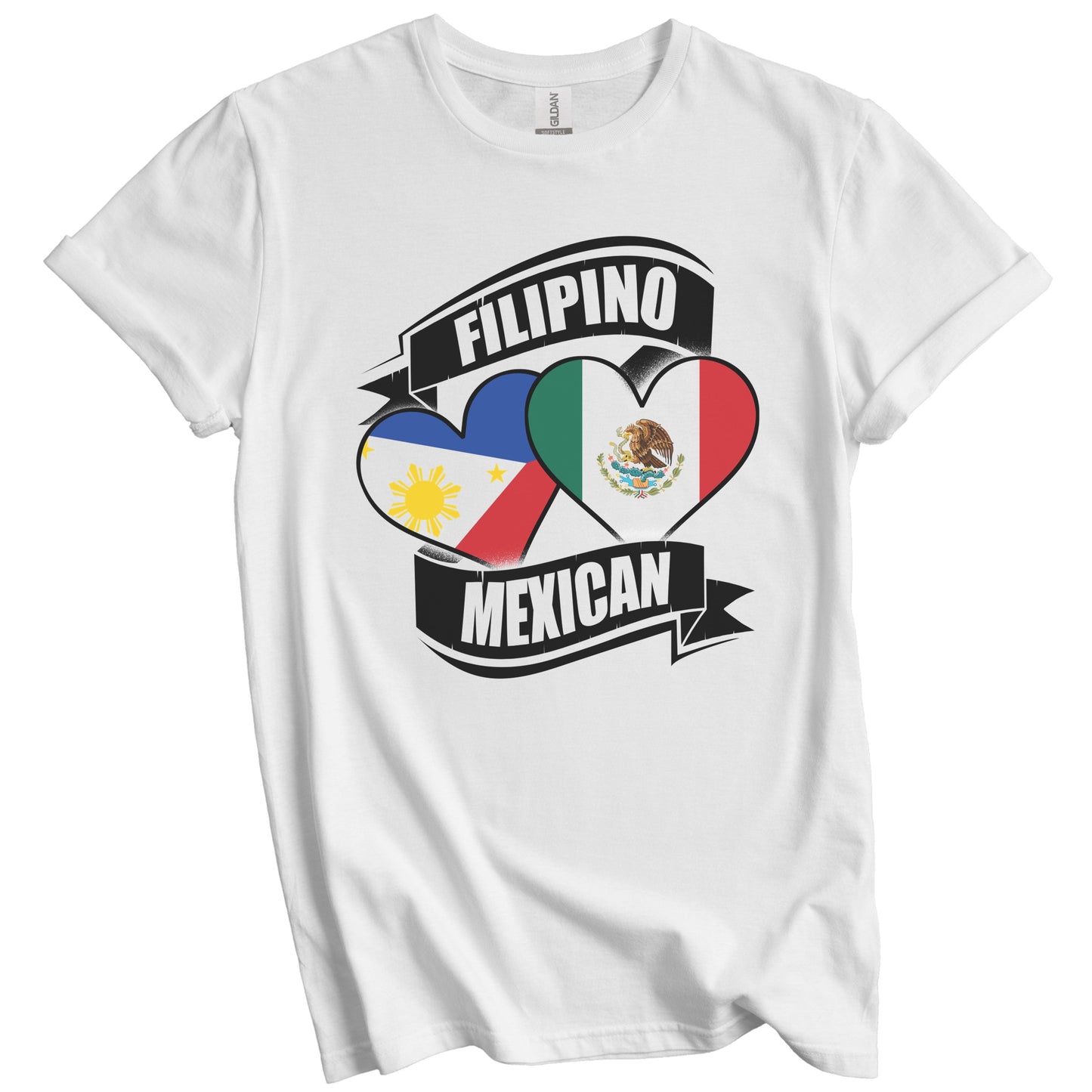 Filipino Mexican Hearts Philippines Mexico Flags T-Shirt
