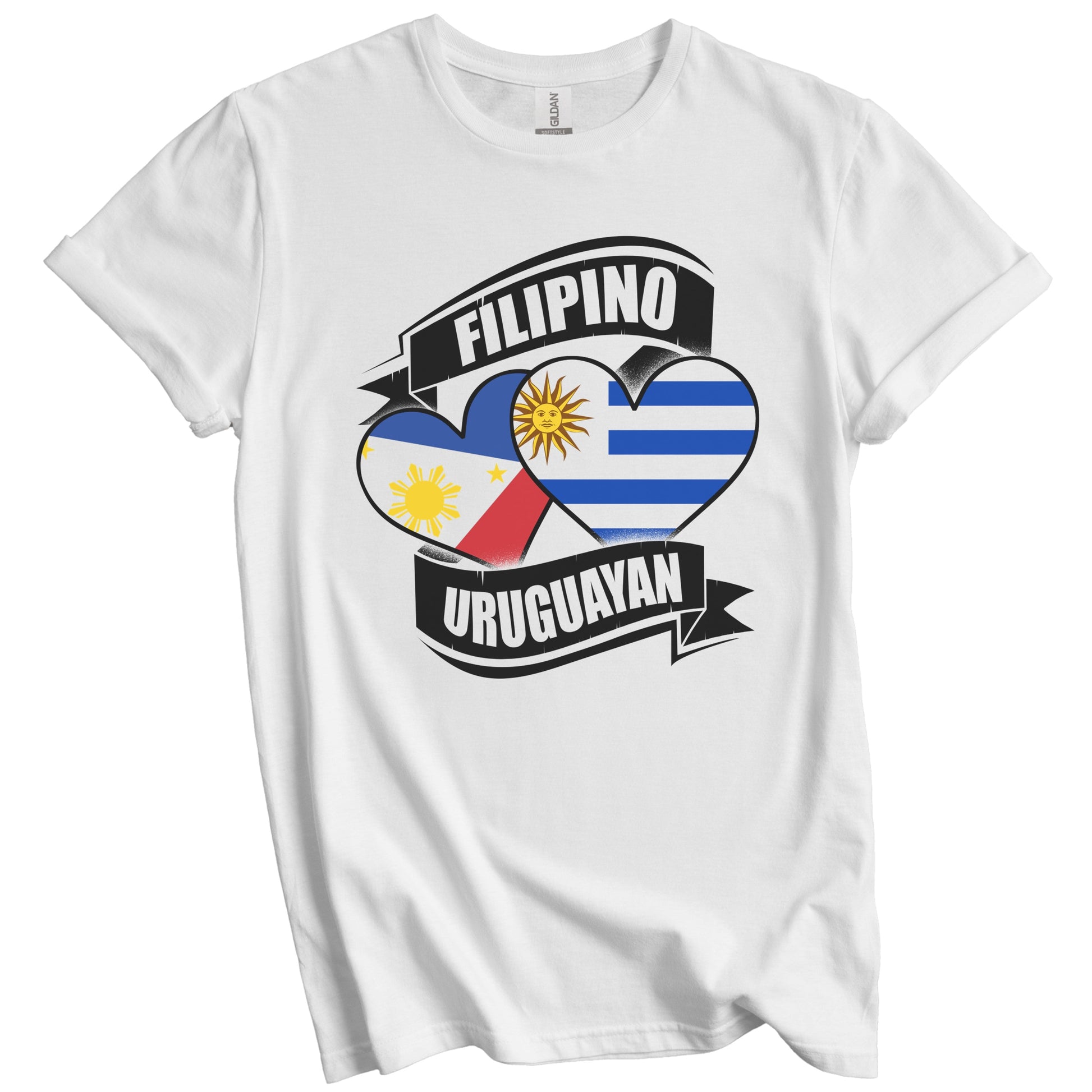 Filipino Uruguayan Hearts Philippines Uruguay Flags T-Shirt