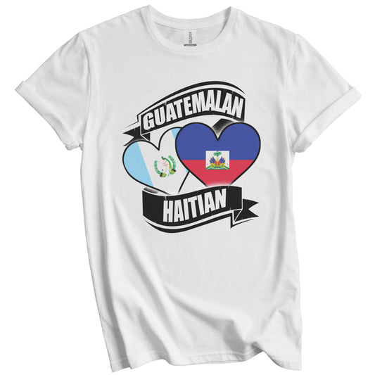 Guatemalan Haitian Hearts Guatemala Haiti Flags T-Shirt