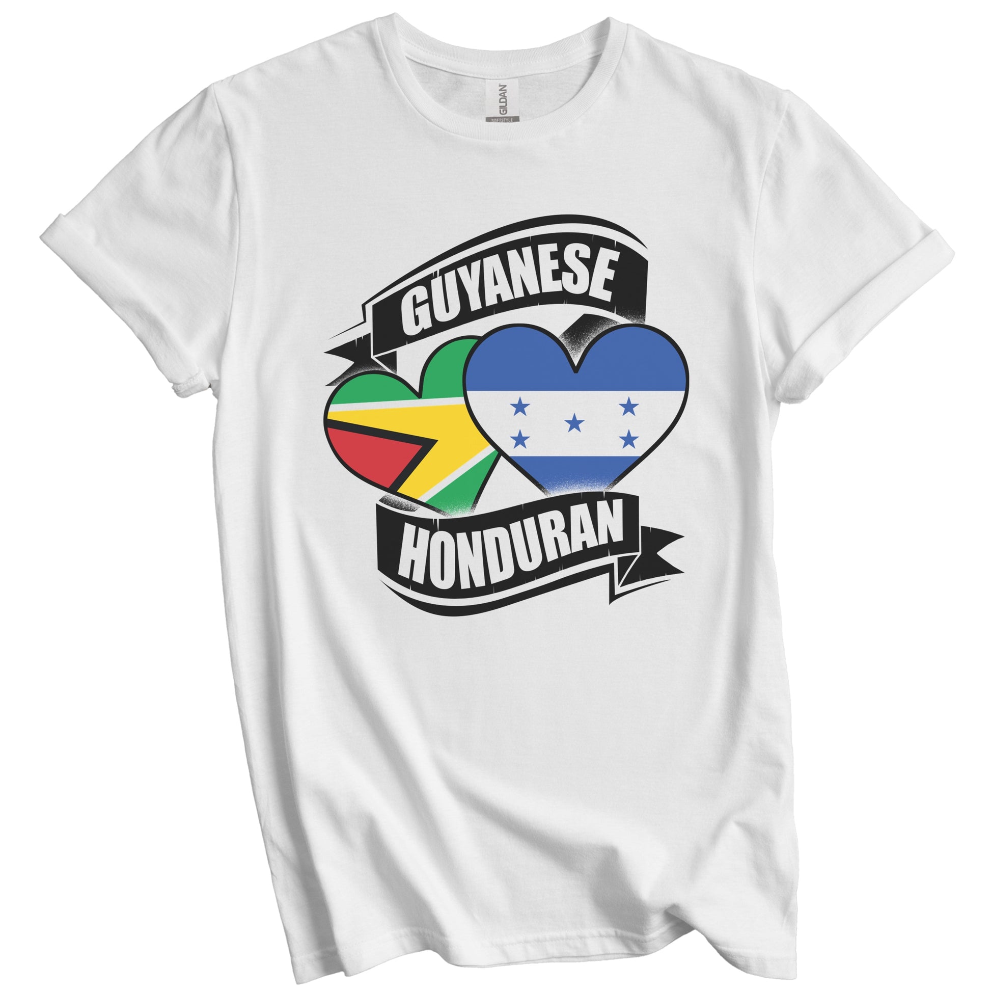 Guyanese Honduran Hearts Guyana Honduras Flags T-Shirt