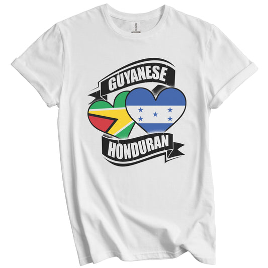 Guyanese Honduran Hearts Guyana Honduras Flags T-Shirt