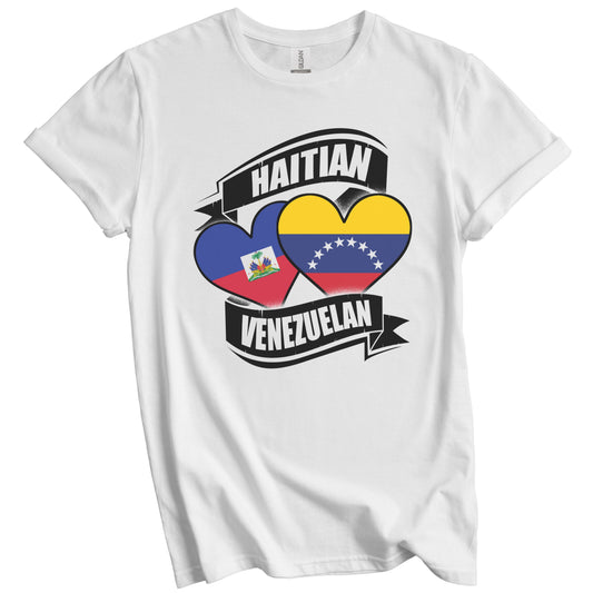 Haitian Venezuelan Hearts Haiti Venezuela Flags T-Shirt