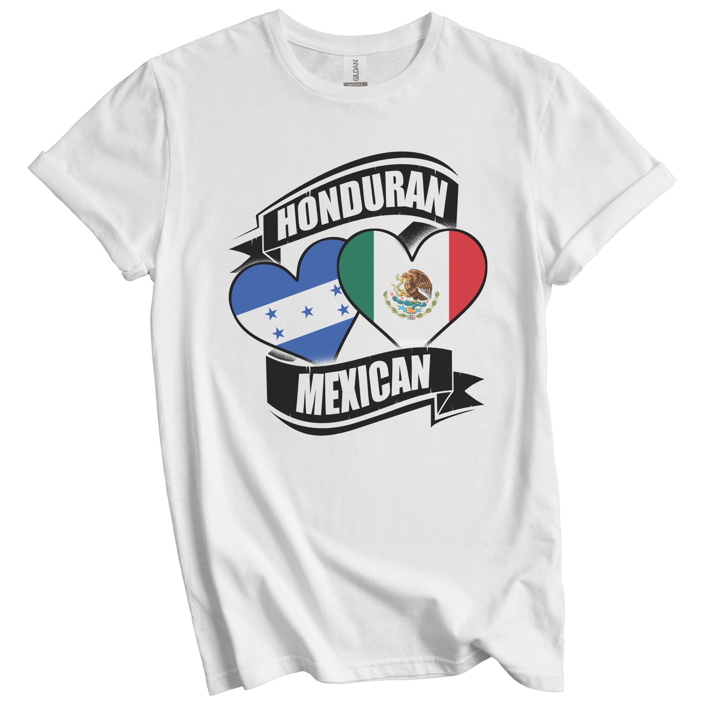 Honduran Mexican Hearts Honduras Mexico Flags T-Shirt