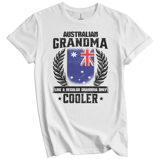 Australian Grandma Funny Australia Flag Grandmother Grandparents Day T-Shirt - Australian Grandma Like A Regular Grandma Only Cooler
