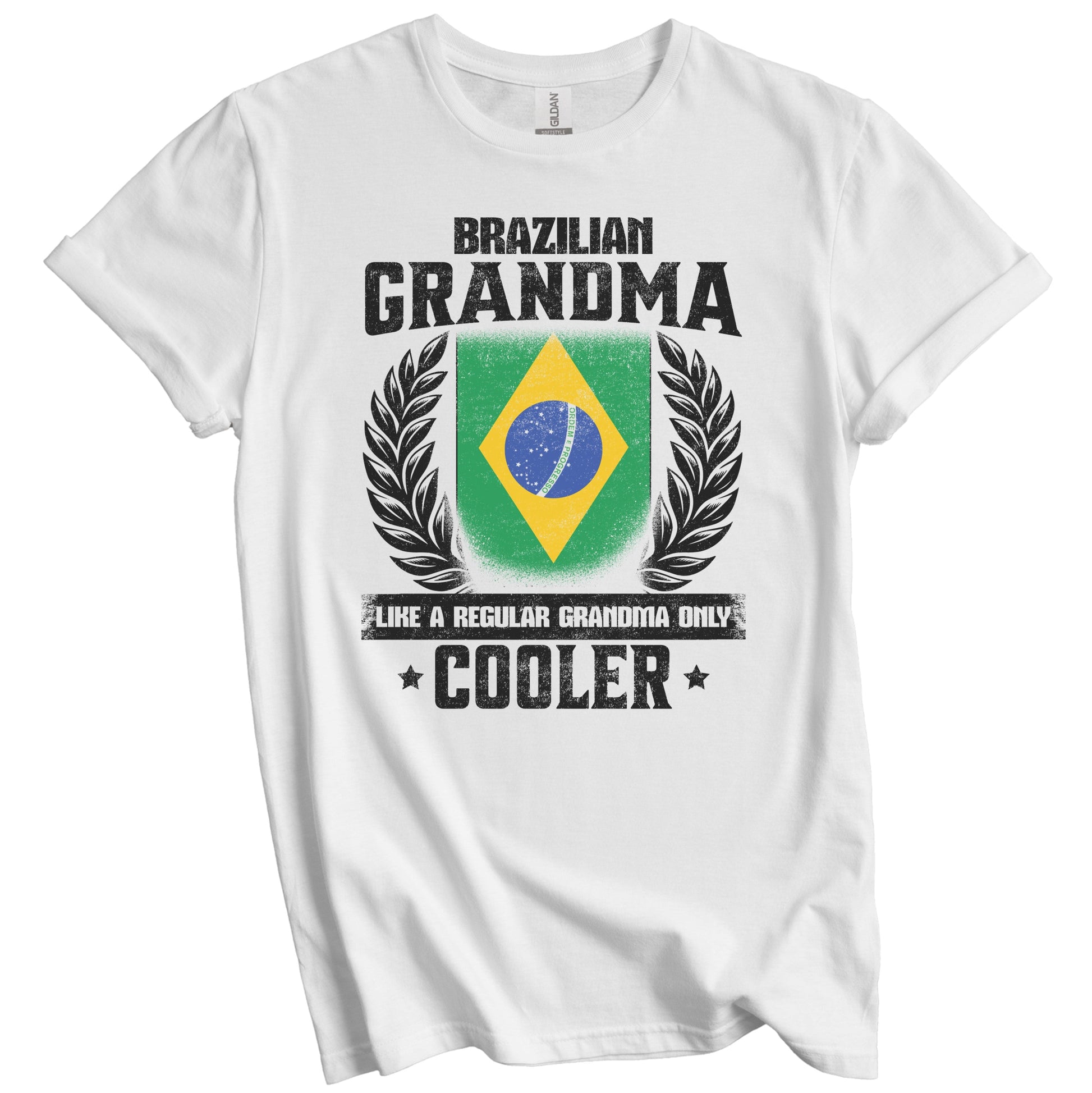 Brazilian Grandma Funny Brazil Flag Grandmother Grandparents Day T-Shirt - Brazilian Grandma Like A Regular Grandma Only Cooler