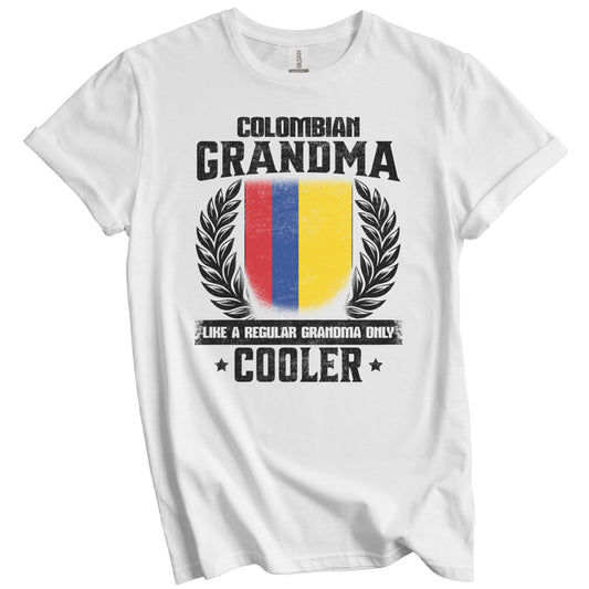 Colombian Grandma Funny Colombia Flag Grandmother Grandparents Day T-Shirt - Colombian Grandma Like A Regular Grandma Only Cooler