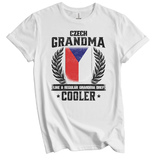 Czech Grandma Funny Czech Republic Flag Grandmother Grandparents Day T-Shirt - Czech Grandma Like A Regular Grandma Only Cooler