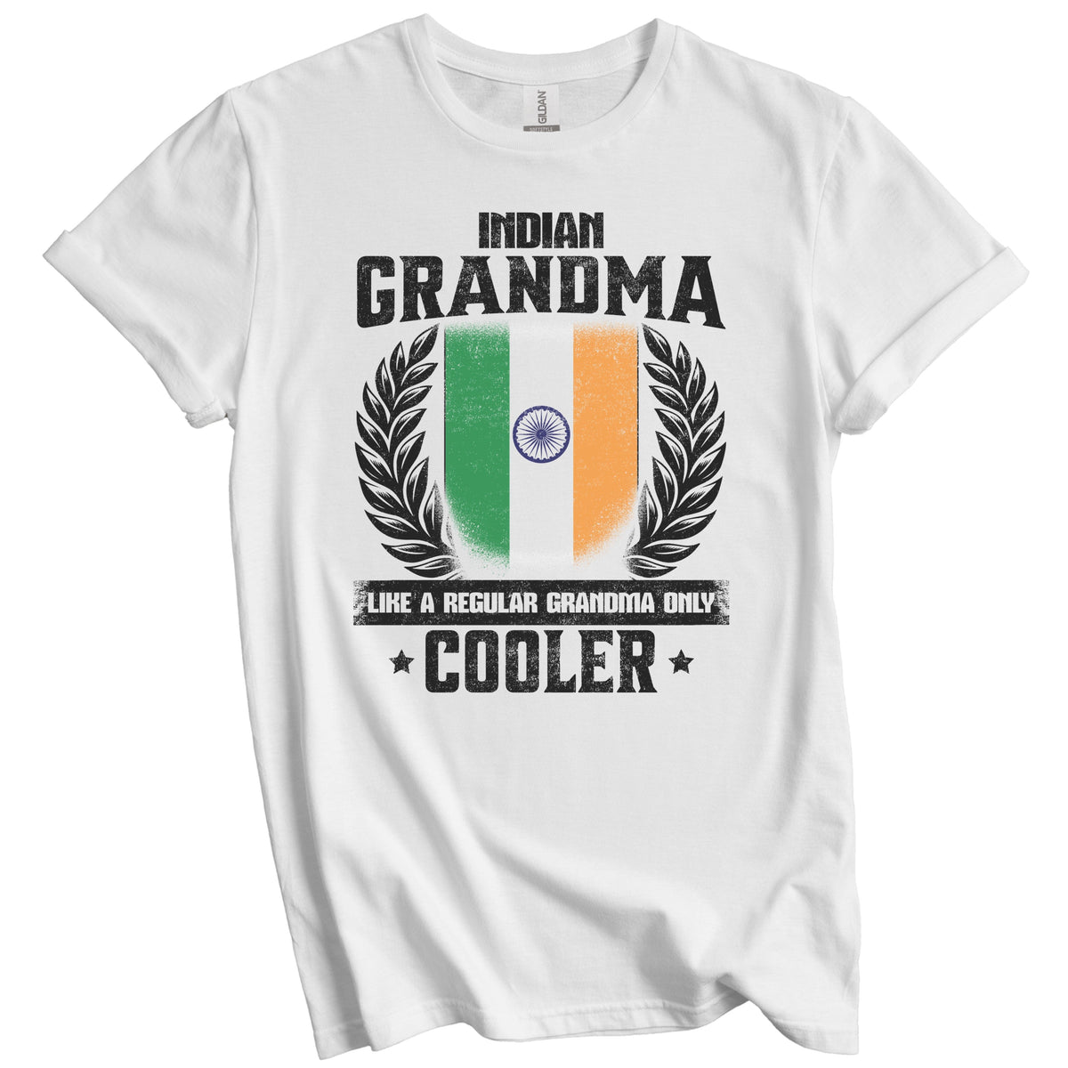 Indian Grandma Funny India Flag Grandmother Grandparents Day T-Shirt - Indian Grandma Like A Regular Grandma Only Cooler