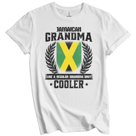 Jamaican Grandma Funny Jamaica Flag Grandmother Grandparents Day T-Shirt - Jamaican Grandma Like A Regular Grandma Only Cooler