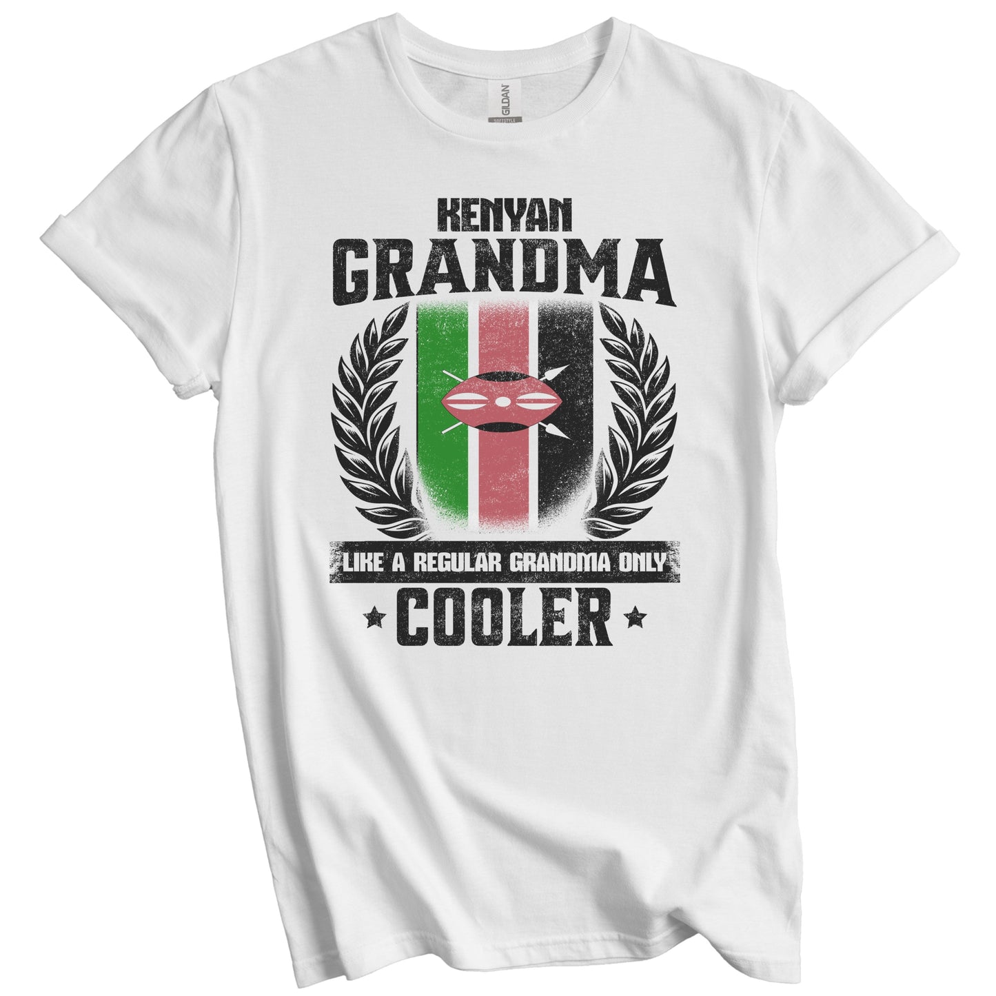 Kenyan Grandma Funny Kenya Flag Grandmother Grandparents Day T-Shirt - Kenyan Grandma Like A Regular Grandma Only Cooler
