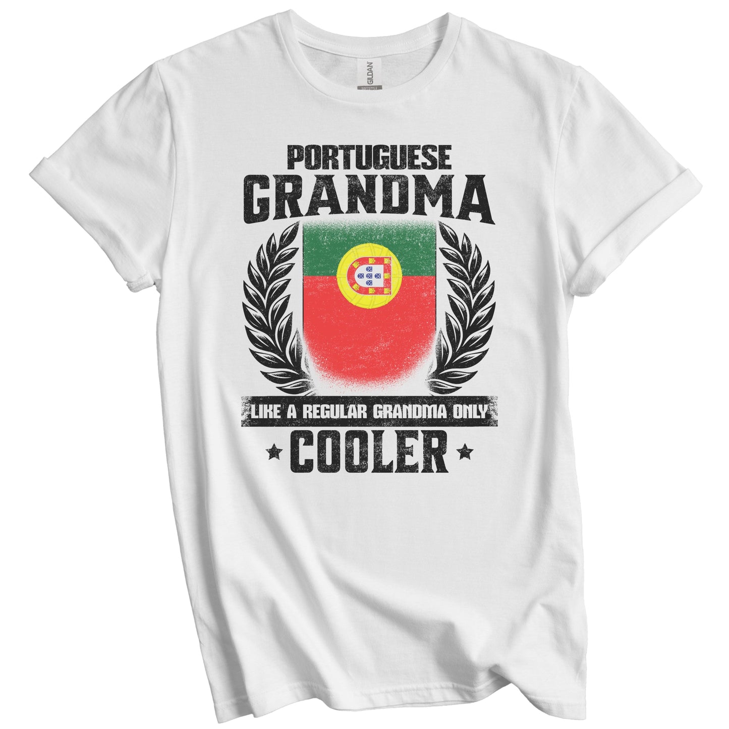 Portuguese Grandma Funny Portugal Flag Grandmother Grandparents Day T-Shirt - Portuguese Grandma Like A Regular Grandma Only Cooler