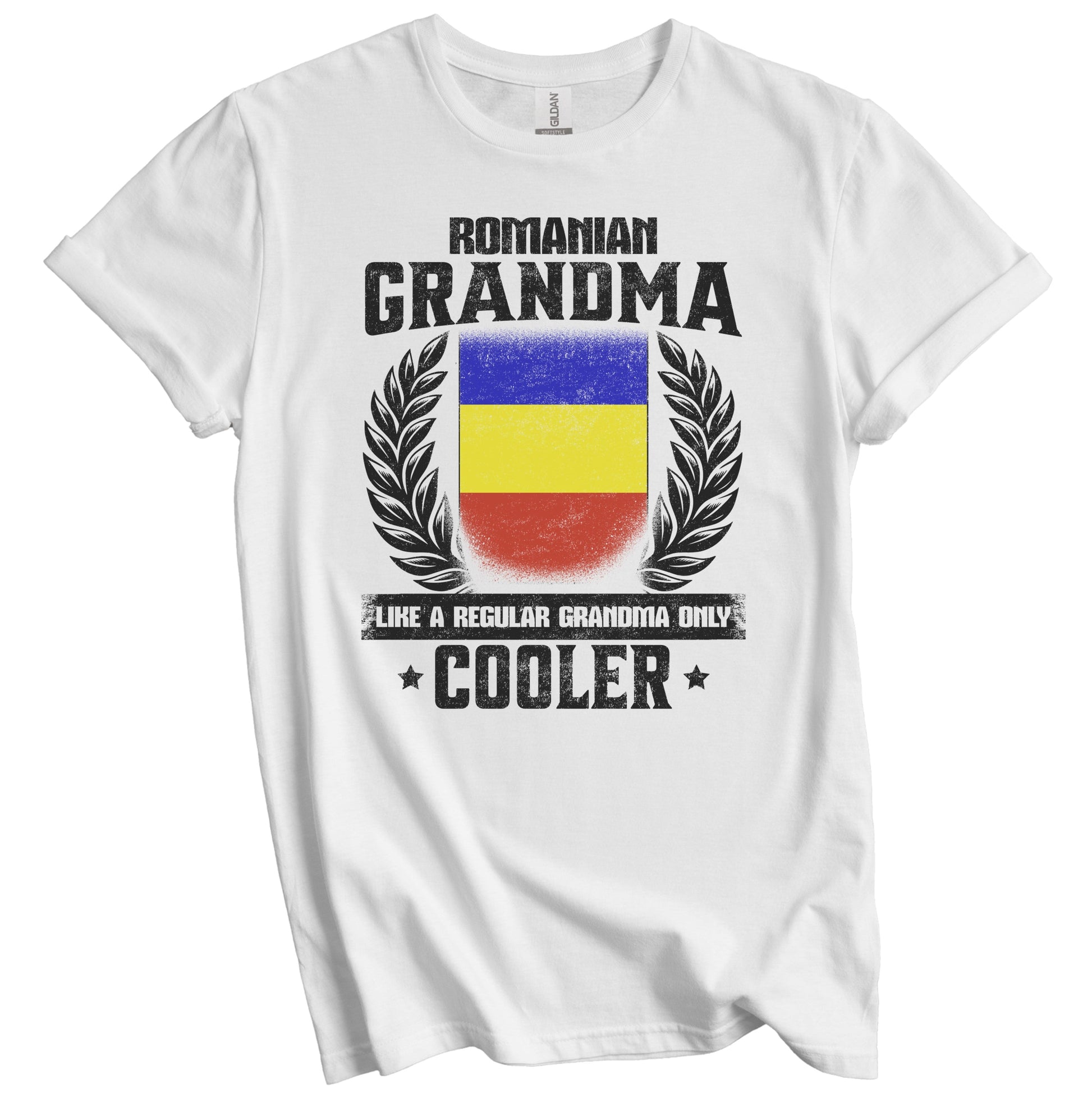 Romanian Grandma Funny Romania Flag Grandmother Grandparents Day T-Shirt - Romanian Grandma Like A Regular Grandma Only Cooler