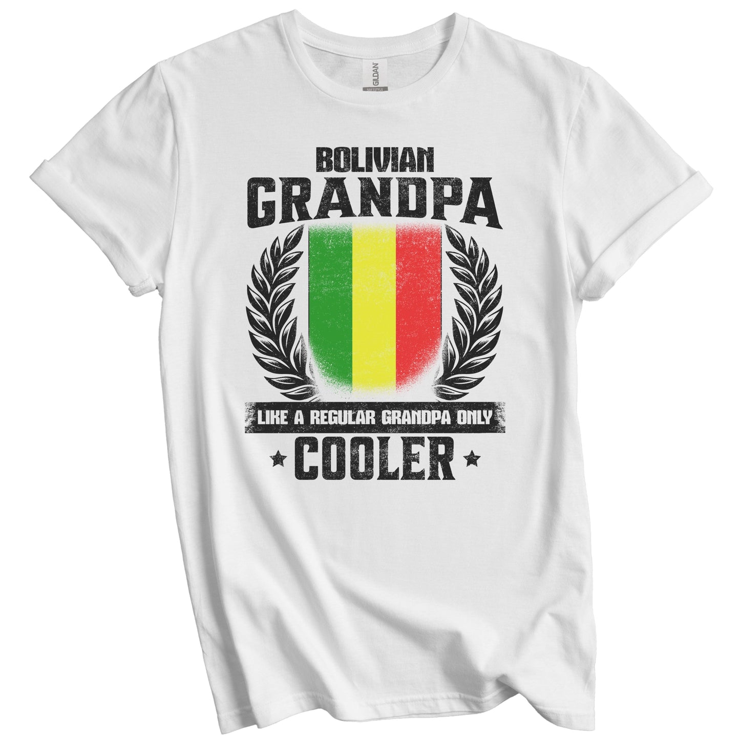 Bolivian Grandpa Funny Bolivia Flag Grandfather Grandparents Day T-Shirt - Bolivian Grandpa Like A Regular Grandpa Only Cooler