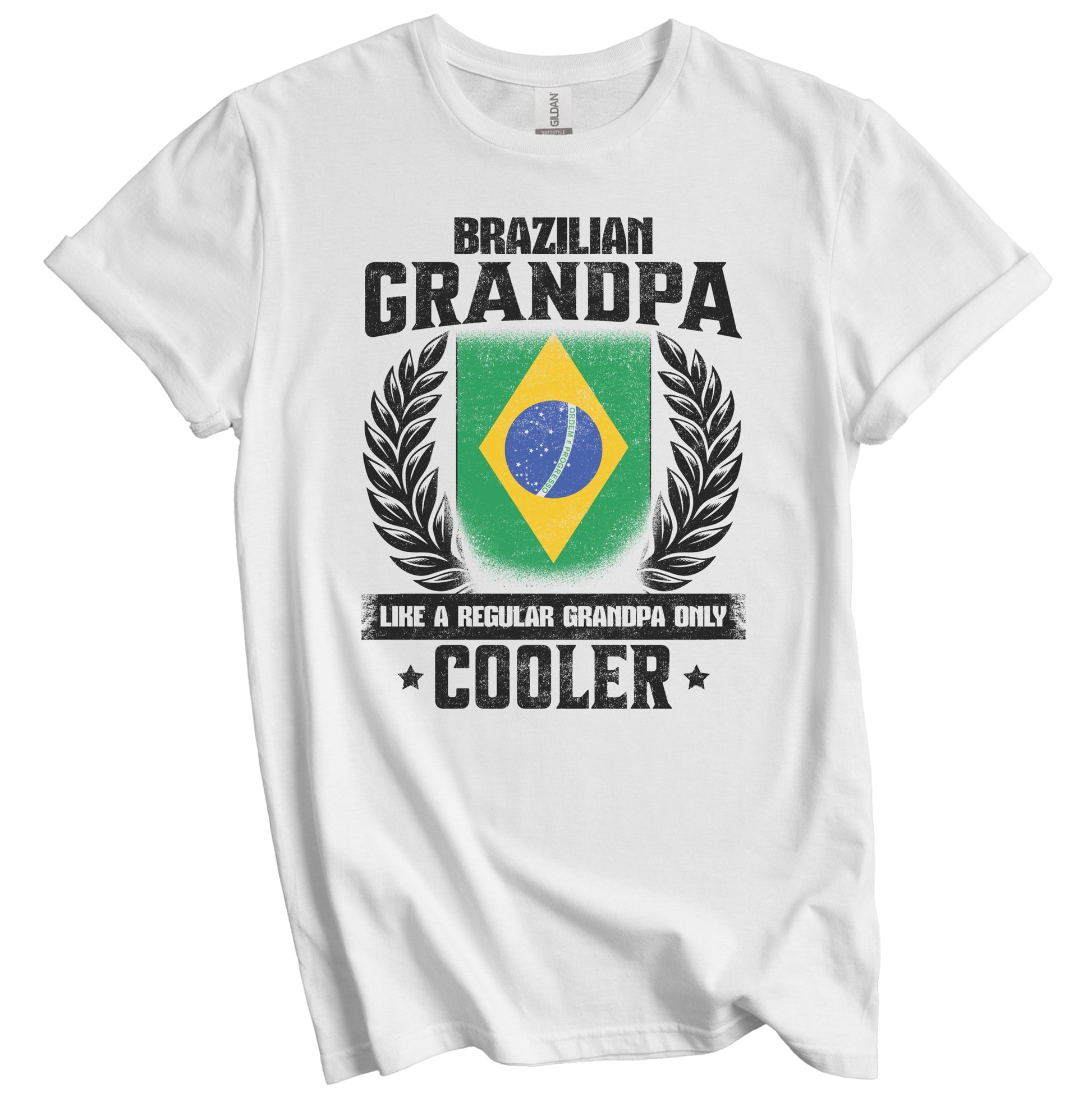 Brazilian Grandpa Funny Brazil Flag Grandfather Grandparents Day T-Shirt - Brazilian Grandpa Like A Regular Grandpa Only Cooler