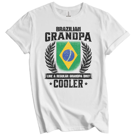 Brazilian Grandpa Funny Brazil Flag Grandfather Grandparents Day T-Shirt - Brazilian Grandpa Like A Regular Grandpa Only Cooler
