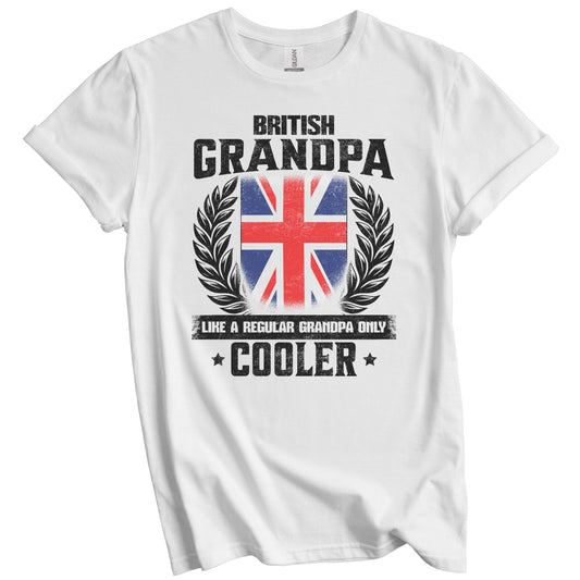 British Grandpa Funny UK Flag Grandfather Grandparents Day T-Shirt - British Grandpa Like A Regular Grandpa Only Cooler