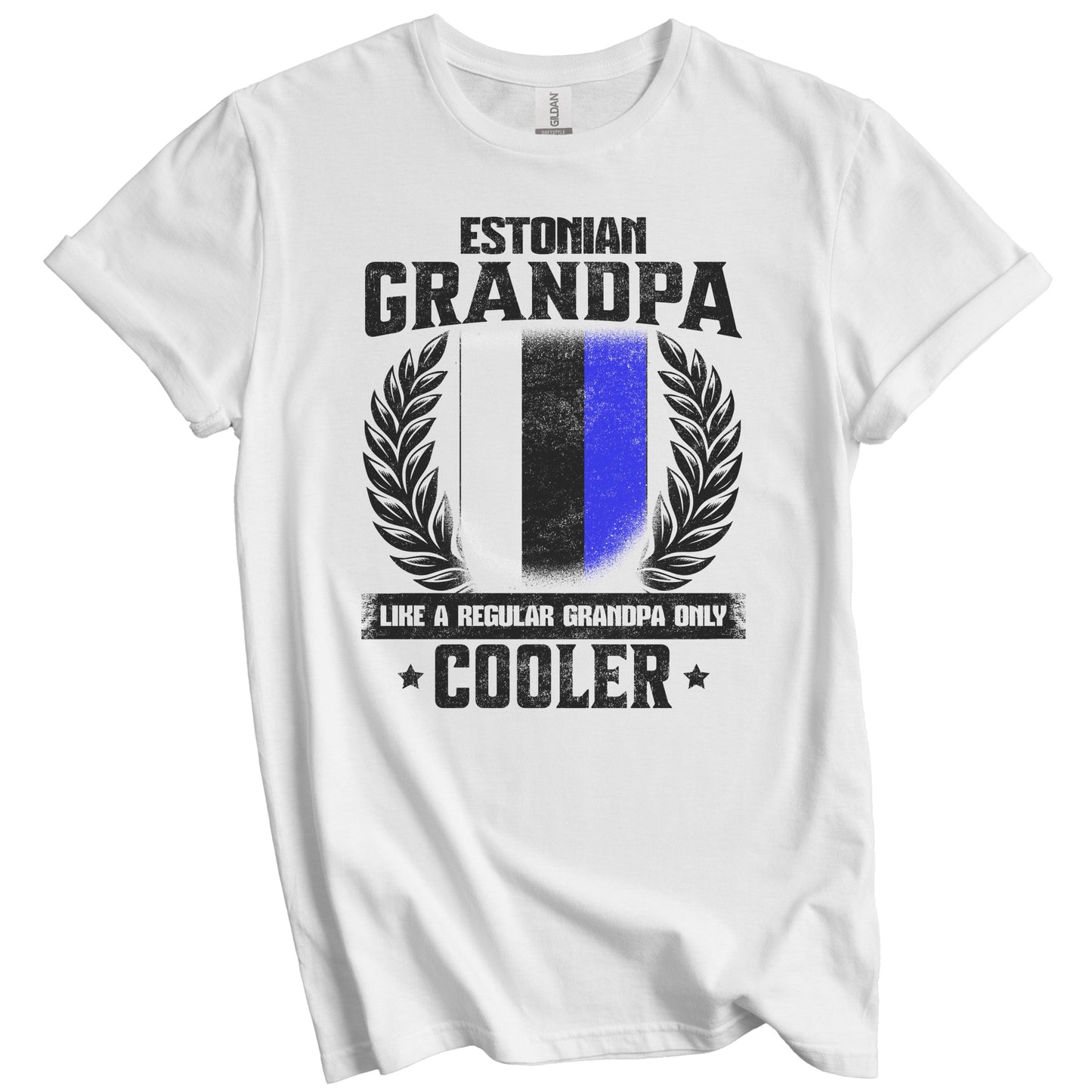Estonian Grandpa Funny Estonia Flag Grandfather Grandparents Day T-Shirt - Estonian Grandpa Like A Regular Grandpa Only Cooler