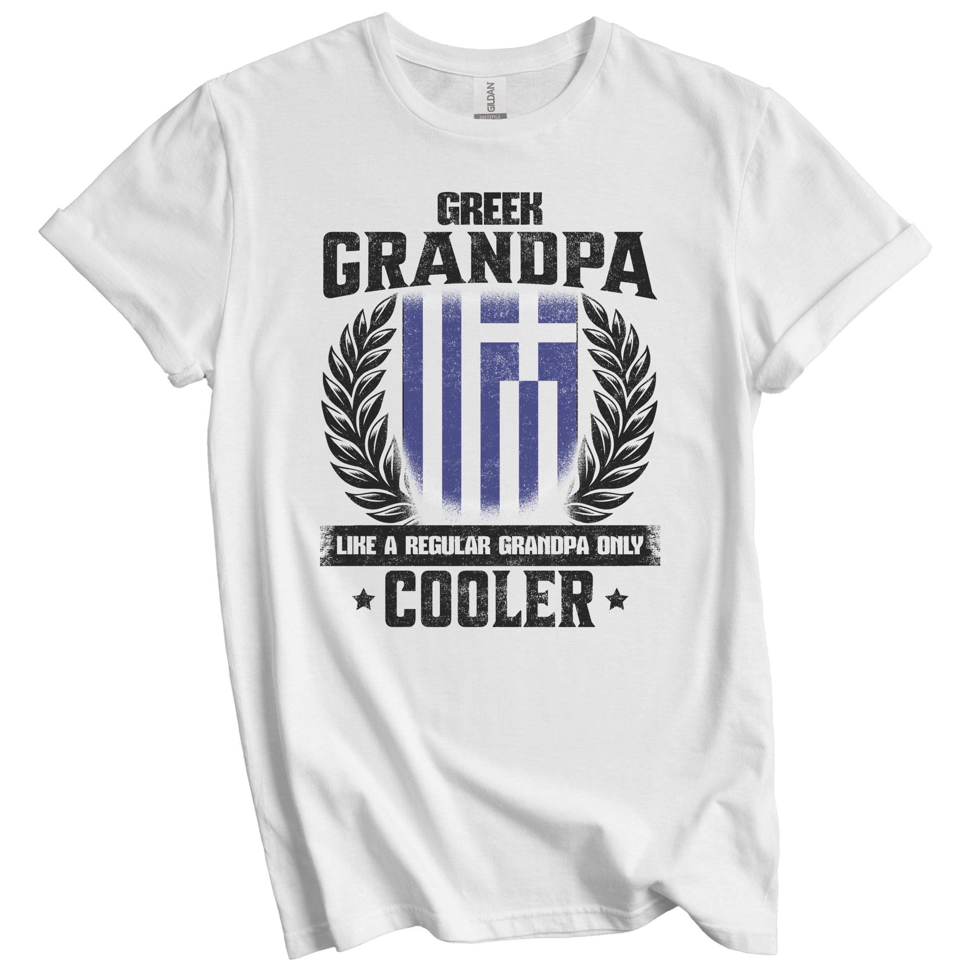 Greek Grandpa Funny Greece Flag Grandfather Grandparents Day T-Shirt - Greek Grandpa Like A Regular Grandpa Only Cooler