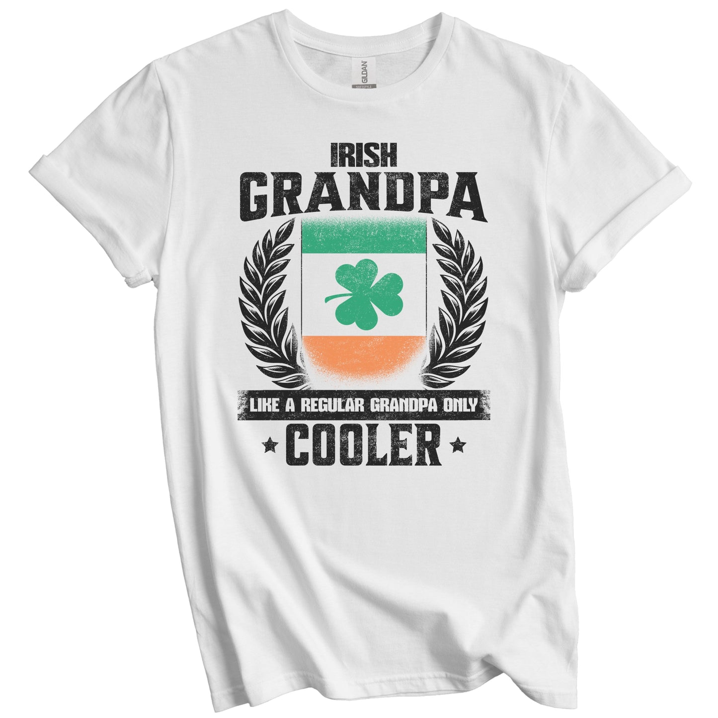 Irish Grandpa Funny Ireland Flag Grandfather Grandparents Day T-Shirt - Irish Grandpa Like A Regular Grandpa Only Cooler