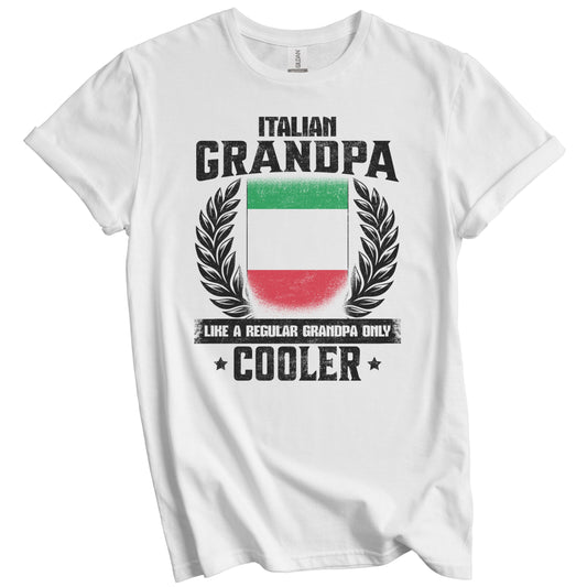 Italian Grandpa Funny Italy Flag Grandfather Grandparents Day T-Shirt - Italian Grandpa Like A Regular Grandpa Only Cooler
