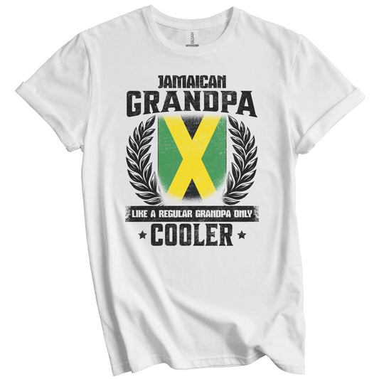 Jamaican Grandpa Funny Jamaica Flag Grandfather Grandparents Day T-Shirt - Jamaican Grandpa Like A Regular Grandpa Only Cooler