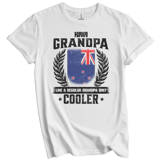 Kiwi Grandpa Funny New Zealand Flag Grandfather Grandparents Day T-Shirt - Kiwi Grandpa Like A Regular Grandpa Only Cooler