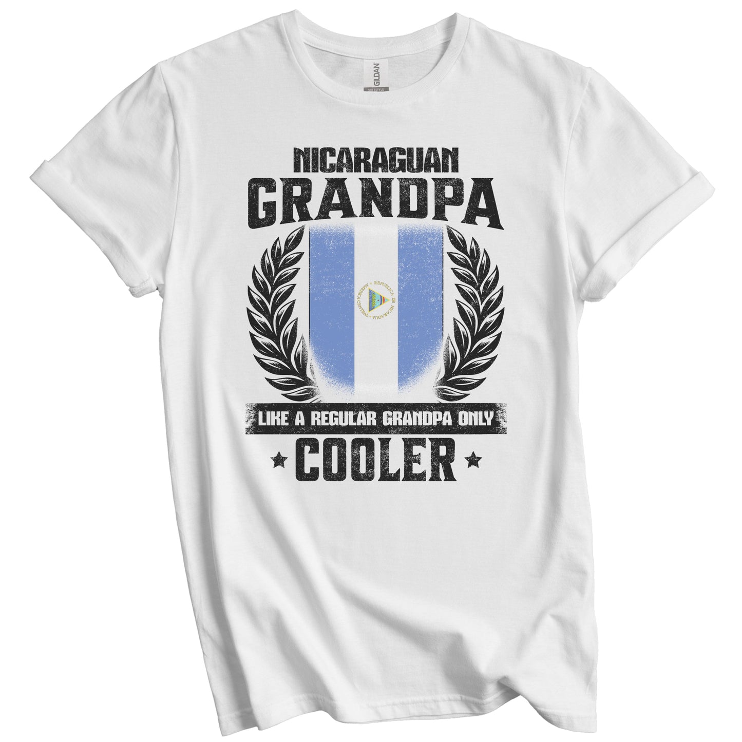 Nicaraguan Grandpa Funny Nicaragua Flag Grandfather Grandparents Day T-Shirt - Nicaraguan Grandpa Like A Regular Grandpa Only Cooler