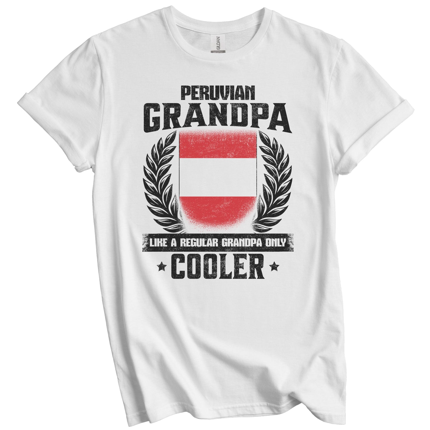 Peruvian Grandpa Funny Peru Flag Grandfather Grandparents Day T-Shirt - Peruvian Grandpa Like A Regular Grandpa Only Cooler