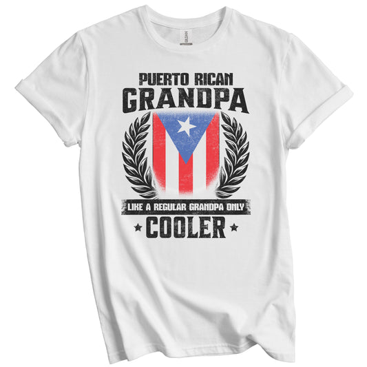 Puerto Rican Grandpa Funny Puerto Rico Flag Grandfather Grandparents Day T-Shirt - Puerto Rican Grandpa Like A Regular Grandpa Only Cooler