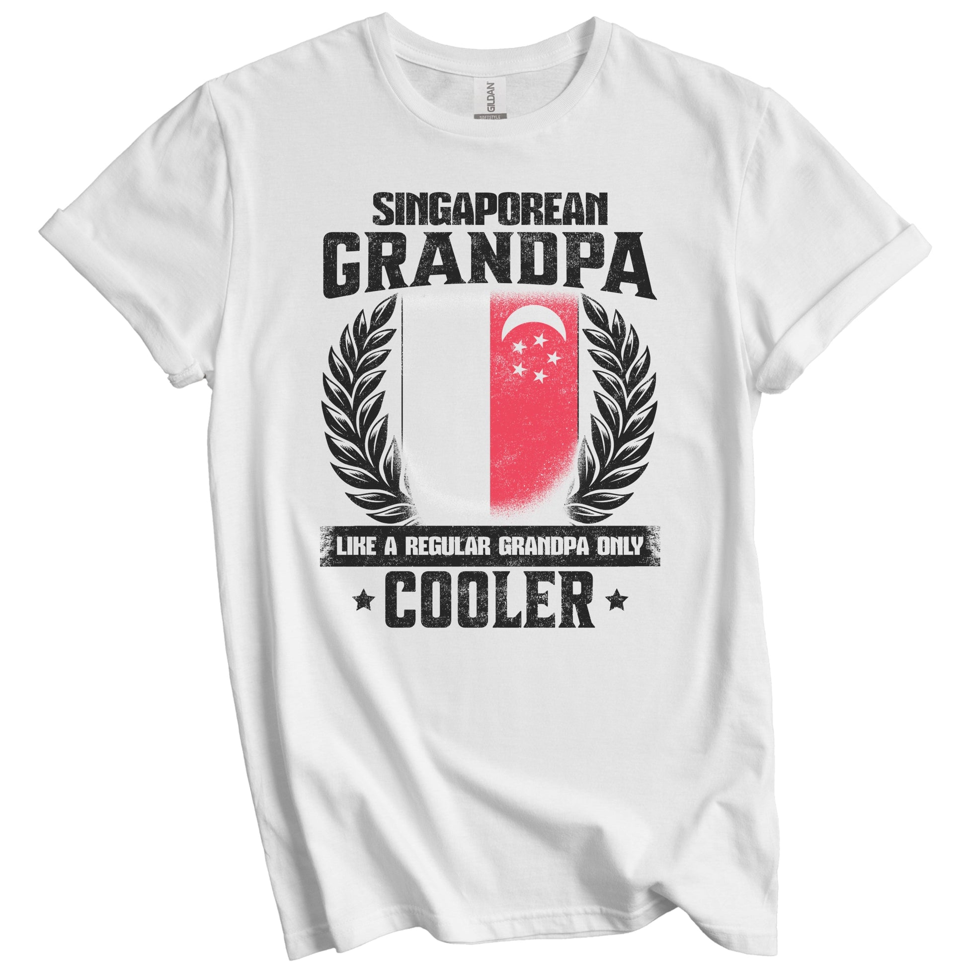 Singaporean Grandpa Funny Singapore Flag Grandfather Grandparents Day T-Shirt - Singaporean Grandpa Like A Regular Grandpa Only Cooler