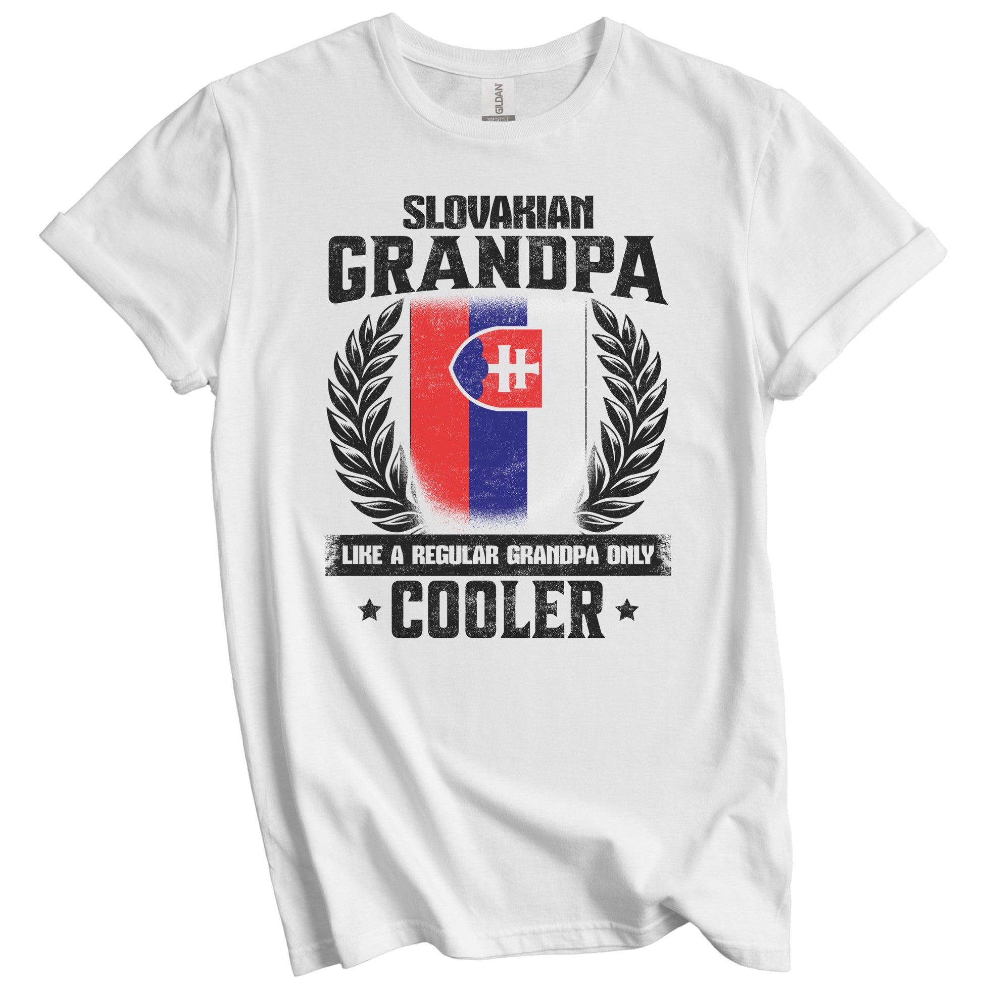 Slovakian Grandpa Funny Slovakia Flag Grandfather Grandparents Day T-Shirt - Slovakian Grandpa Like A Regular Grandpa Only Cooler