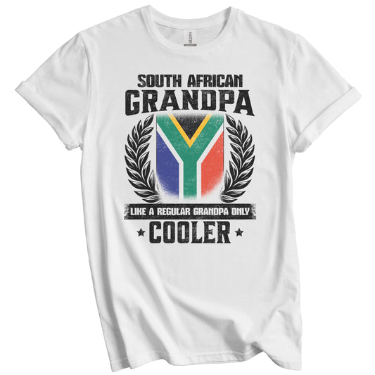 South African Grandpa Funny South Africa Flag Grandfather Grandparents Day T-Shirt - South African Grandpa Like A Regular Grandpa Only Cooler