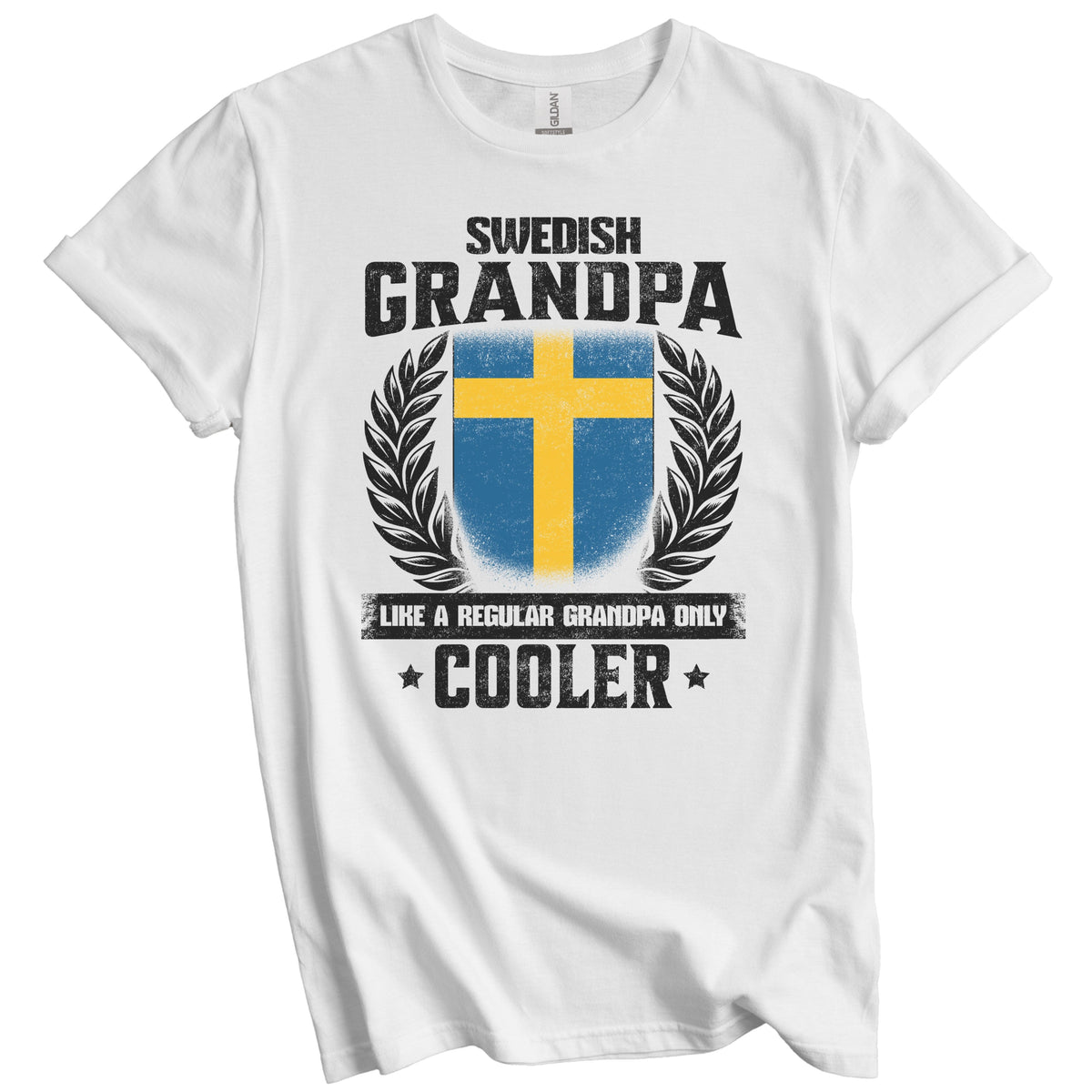 Swedish Grandpa Funny Sweden Flag Grandfather Grandparents Day T-Shirt - Swedish Grandpa Like A Regular Grandpa Only Cooler