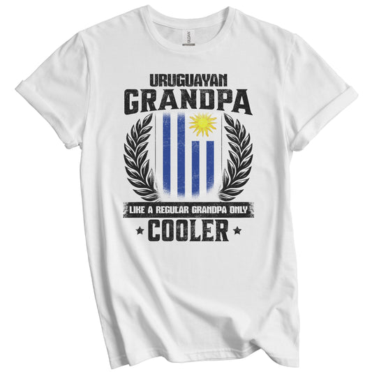 Uruguayan Grandpa Funny Uruguay Flag Grandfather Grandparents Day T-Shirt - Uruguayan Grandpa Like A Regular Grandpa Only Cooler