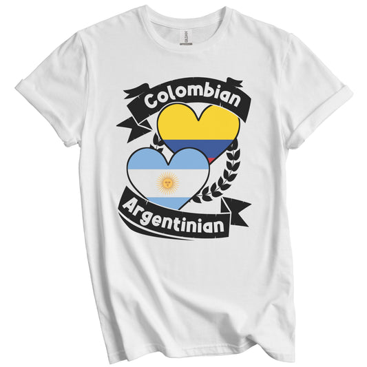Colombian Argentinian Heart Flags Colombia Argentina T-Shirt